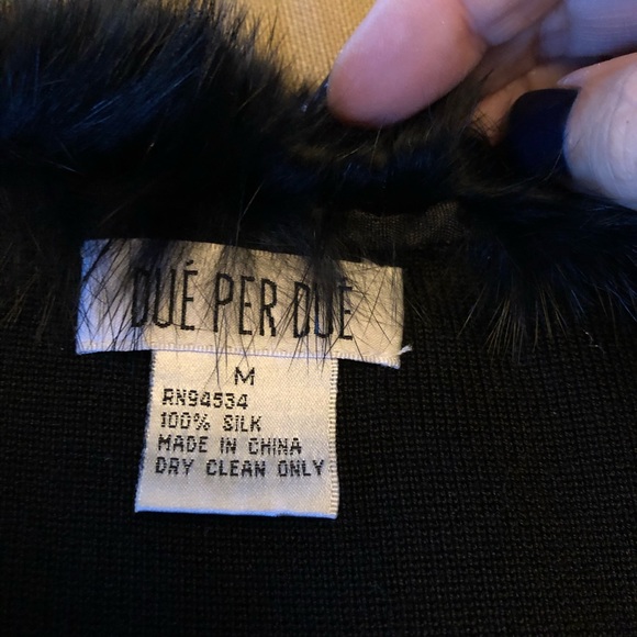 Due Per Due Cardigan with fur trim - Picture 3 of 6